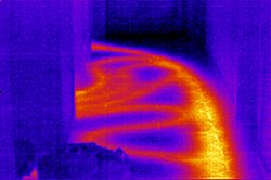 traces thermiques sur un rev�tement avec la cam�ra thermique.
