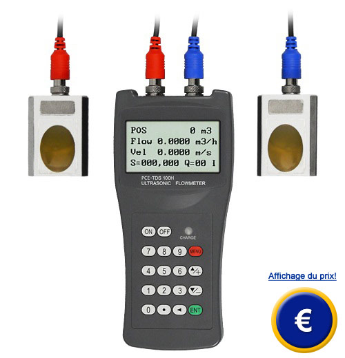 Débitmètre par ultrason Le débitmètre par ultrason travaille selon la méthode de différence dans le temps d'exécution.