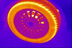 Charge thermique d'une roue avec le dtecteur infrarouge.