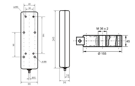Croquis du dynamom�tre PCE-SH 200k