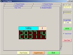 Sur cet cran vous pouvez voir le logiciel du mesureur de frquence universel PCE-FC27.