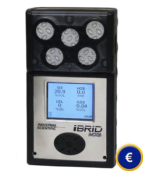 Mesureur de gaz MX6 iBRID (H2S, O2, CO2, LEL).
