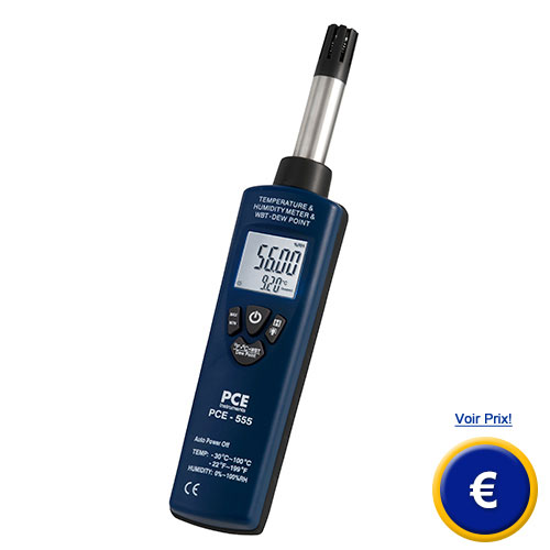 Mesureur d'humidit PCE-555 en format de poche pour des mesures in situ.