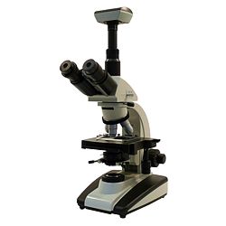 Vous pouvez voir ici le microscope de laboratoire PCE-TM 2000 avec la caméra optionnelle.