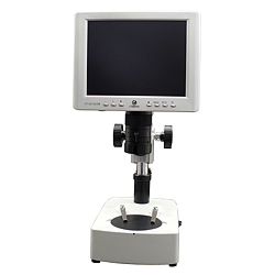 Partie frontale du microscope d'atelier PCE-VMS 200.