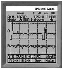 Diff�rentes images sur l'�cran de l'oscilloscope PCE-OC 1