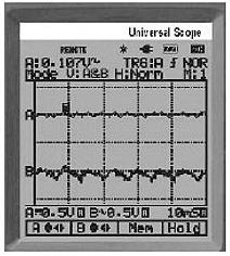 Diff�rentes images sur l'�cran de l'oscilloscope PCE-OC 1