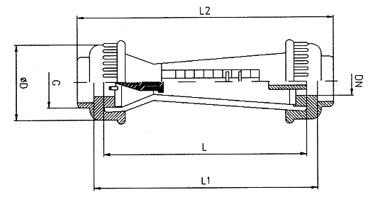 Dimensions du rotam�tre de la s�rie PCE-VS