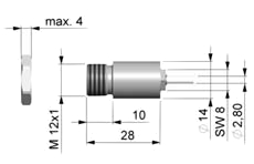 Croquis de la tte de mesure en miniature du testeur de temprature infrarouge