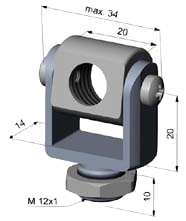 Croquis de l'angle de montage rglable pour le testeur de temprature infrarouge digital PCE-IR10.