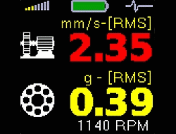 Le testeur de vibrations PCE-VT 250 rend le travail plus facile dans le diagnostic gr�ce � l'�cran multifonction