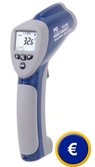 Thermom�tre PCE-888 avec un rayon laser rouge.