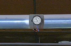 Vous pouvez voir ici le tube venturi PCE-VR installé dans un conduit de ventilation.