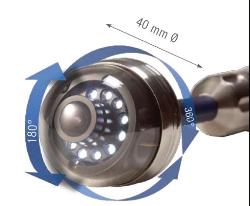 Ici vous pouvez voir la t�te de la cam�ra de l'endoscope avec les 12 lampes LED.