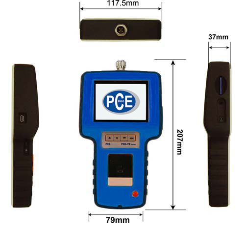 Dimensions du vidéo endoscope PCE-VE 320/330/340.