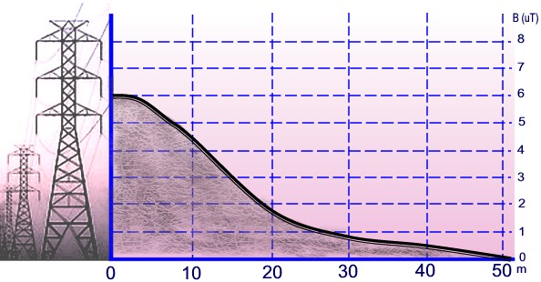 Graphique des valeurs de la densit� du flux magn�tique.