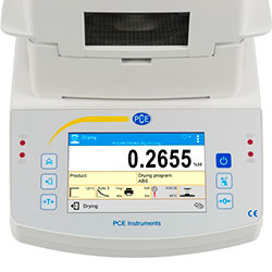 Écran de la thermobalance PCE-MA 50X