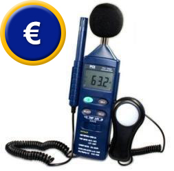 Analyseur de bruit PCE-EM882 qui sert à réaliser des mesures d'orientation et des démonstrations.