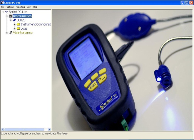 Image du logiciel de l'analyseur de gaz de combustion Sprint