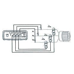 Connexions pour les pinces ampremtriques dans le contrleur de perturbation lectrique PCE-830.