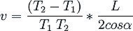 Calcul de la vitesse du flux avec le dbitmtre