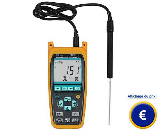 Indicateur de température avec microprocesseur PCE-TDL 100