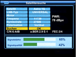 Localisateur satellite avec analyseur de spectre