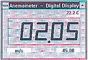 Le logiciel du mesureur d'air indique les valeurs en digits