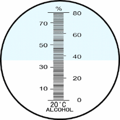 Réfractomètre portable de mesure de teneur en alcool 0-80% (whisky, cognac,  vidka, etc.), largement utilisé dans la recherche scientifique : :  Cuisine et Maison