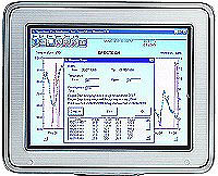 Diagramme X-t du logiciel de la station météorologique avec des fonctions de statistique, date, heure ... (en anglais).