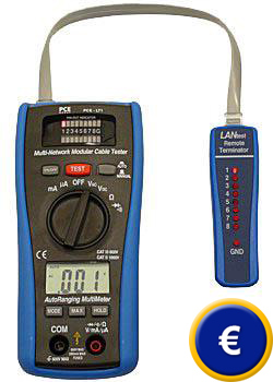 Testeur de rseaux LAN avec une fonction de multimtre PCE-LT 1