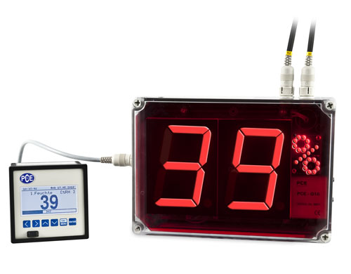 Le thermo-hygromtre  grand cran a de nombreuses utilisations grce  ses deux canaux  sortie analogique de 4-20 mA; dans ce cas en combinaison avec un enregistreur de donnes.