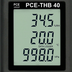 Ecran de l'hygromètre PCE-THB 40