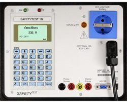 Vous pouvez voir ici l'interface de l'usager du vérificateur VDE Safetytest 1N