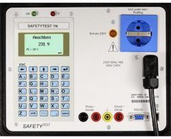 Vous pouvez voir ici l'interface de l'usager du vrificateur VDE Safetytest 1N