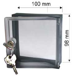 Porte en verre transparente avec serrure