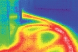 Image réalisée dans un tuyau déversoir avec une caméra infrarouges.
