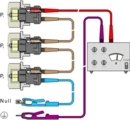 Grafique des connexions des mesureurs d'isolement.